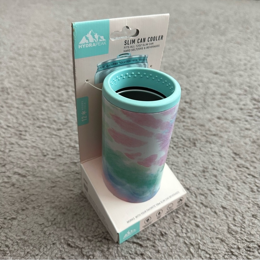 Hydrapeak 12OZ Slim Can Cooler Tie Dye Watercolor